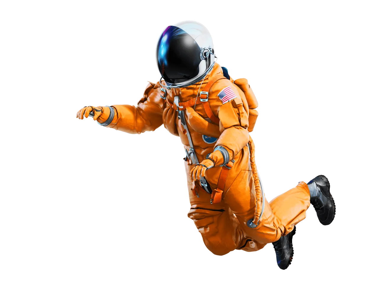 Space man image floating